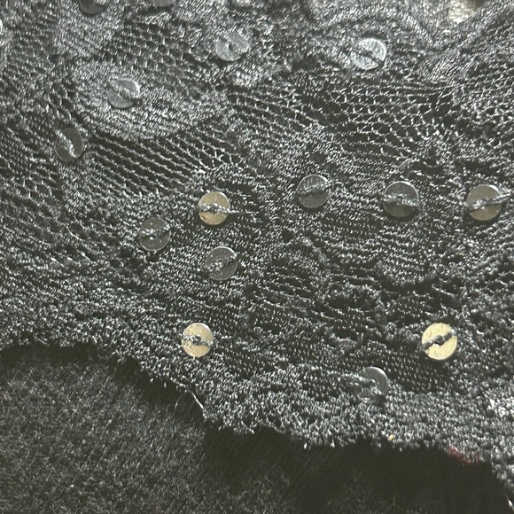 Vtg Chadwick’s Black Knit Sweater Top with  Lace Scoop Neckline - Picture 5 of 7